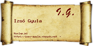 Izsó Gyula névjegykártya