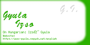 gyula izso business card